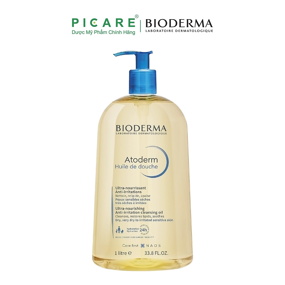 Dầu tắm giúp làm sạch, làm dịu và dưỡng ẩm dành cho da khô, da nhạy cảm Atoderm Huile De Douche 1L