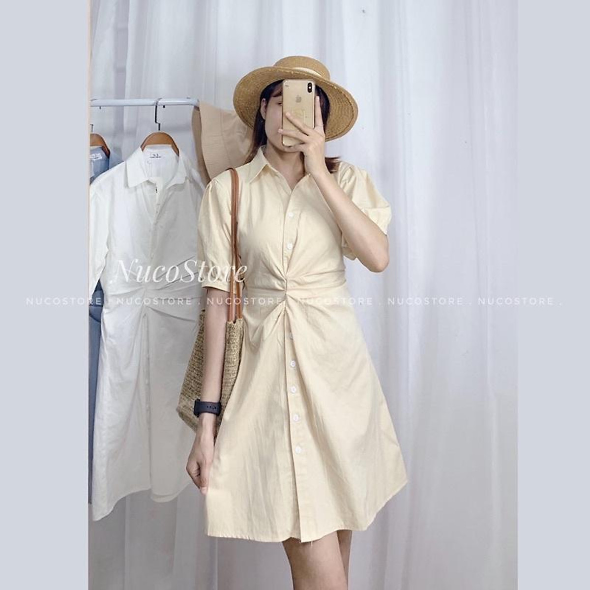 Thời trang HeraDG Áo sơ mi nhún eo