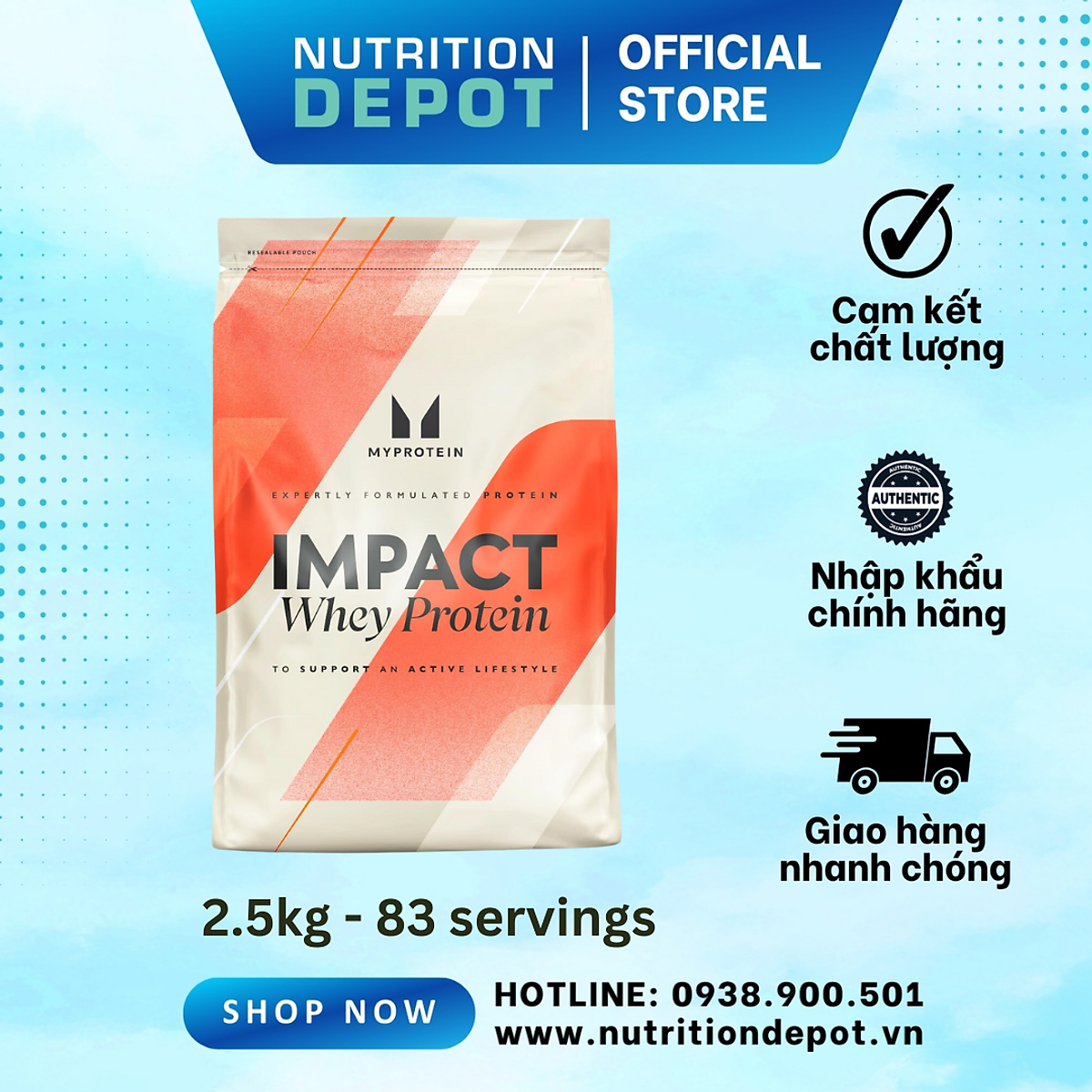 Sữa tăng cơ Impact Whey Protein Myprotein 2.5kg - Nutrition Depot