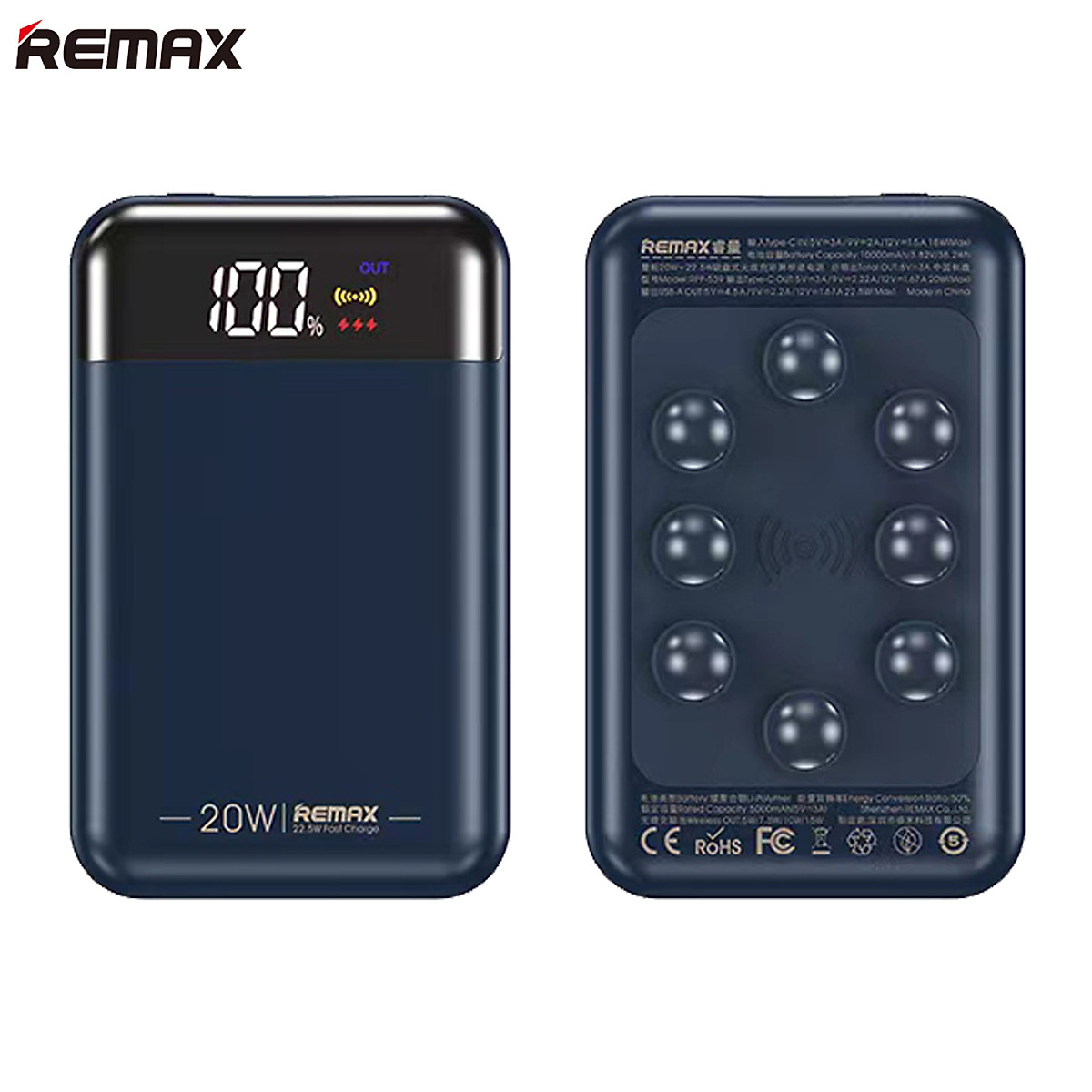 Pin Sạc dự phòng 10000mAh sạc nhanh không dây Remax RPP-539 Xanh - Hàng chính hãng