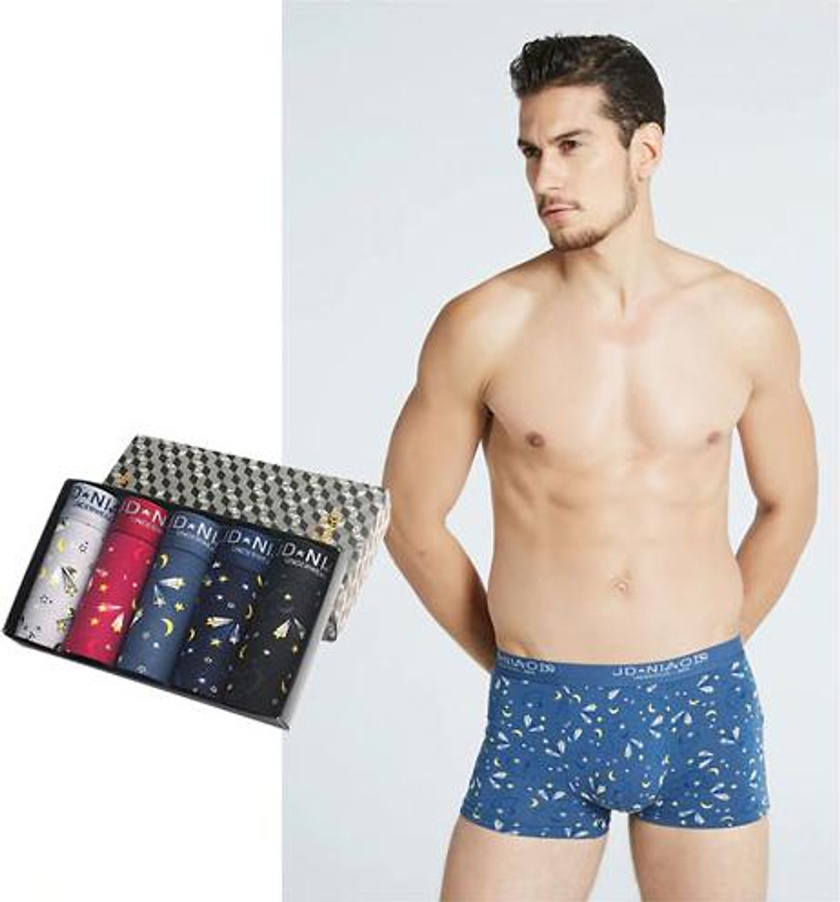 Hộp 5 Quần Lót Boxer Nam SZone Cá Tính Hộp Quần Sịp Hình Sao