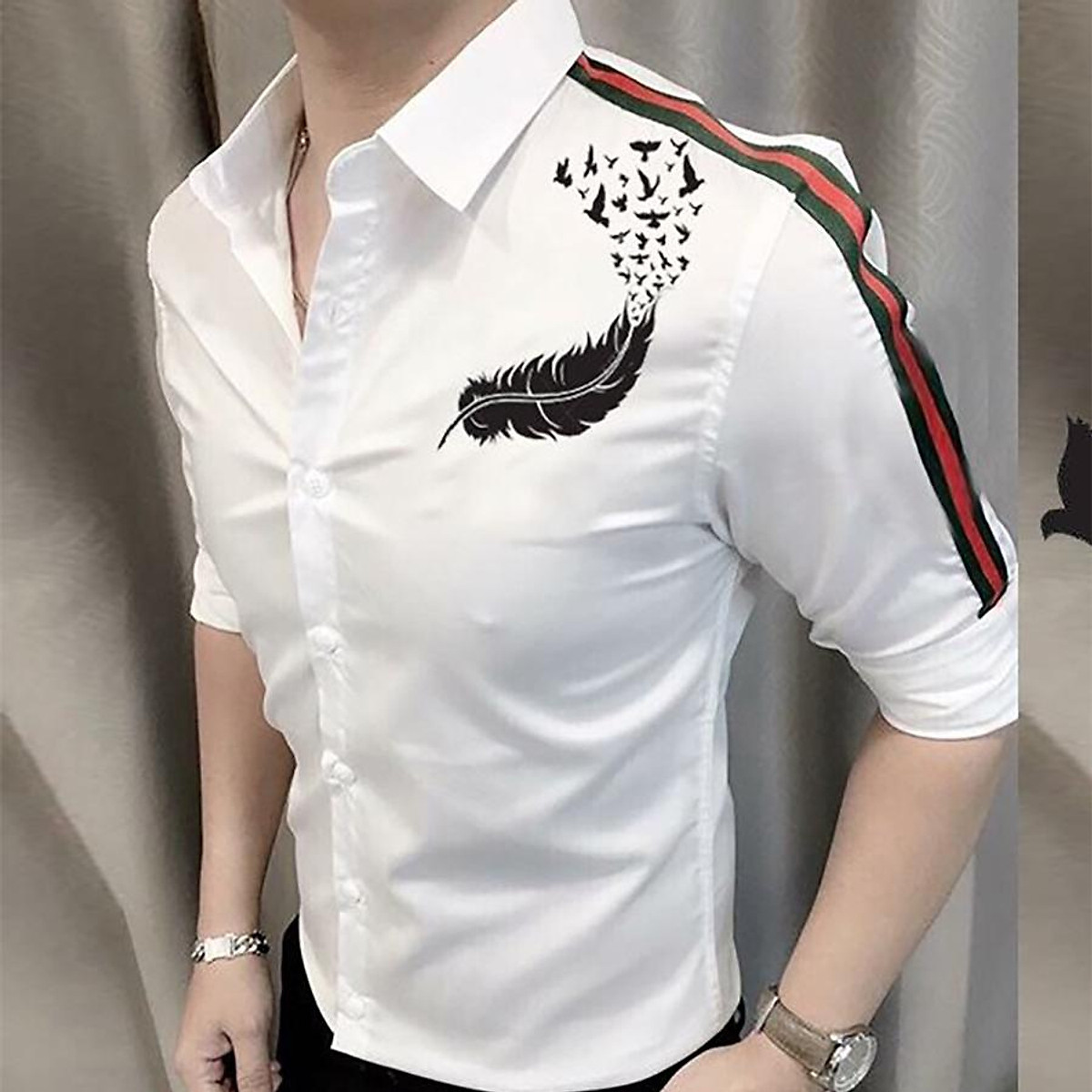 Mua Áo Sơ Mi Trắng Nam Họa Tiết Bên Vai Phải - Đại bàng - L tại Xưởng May Thời Trang Nguyễn Hùng Mua Áo Sơ Mi Trắng Nam Họa Tiết Bên Vai Phải - Đại Bàng - L Tại Xưởng May Thời Trang Nguyễn Hùng