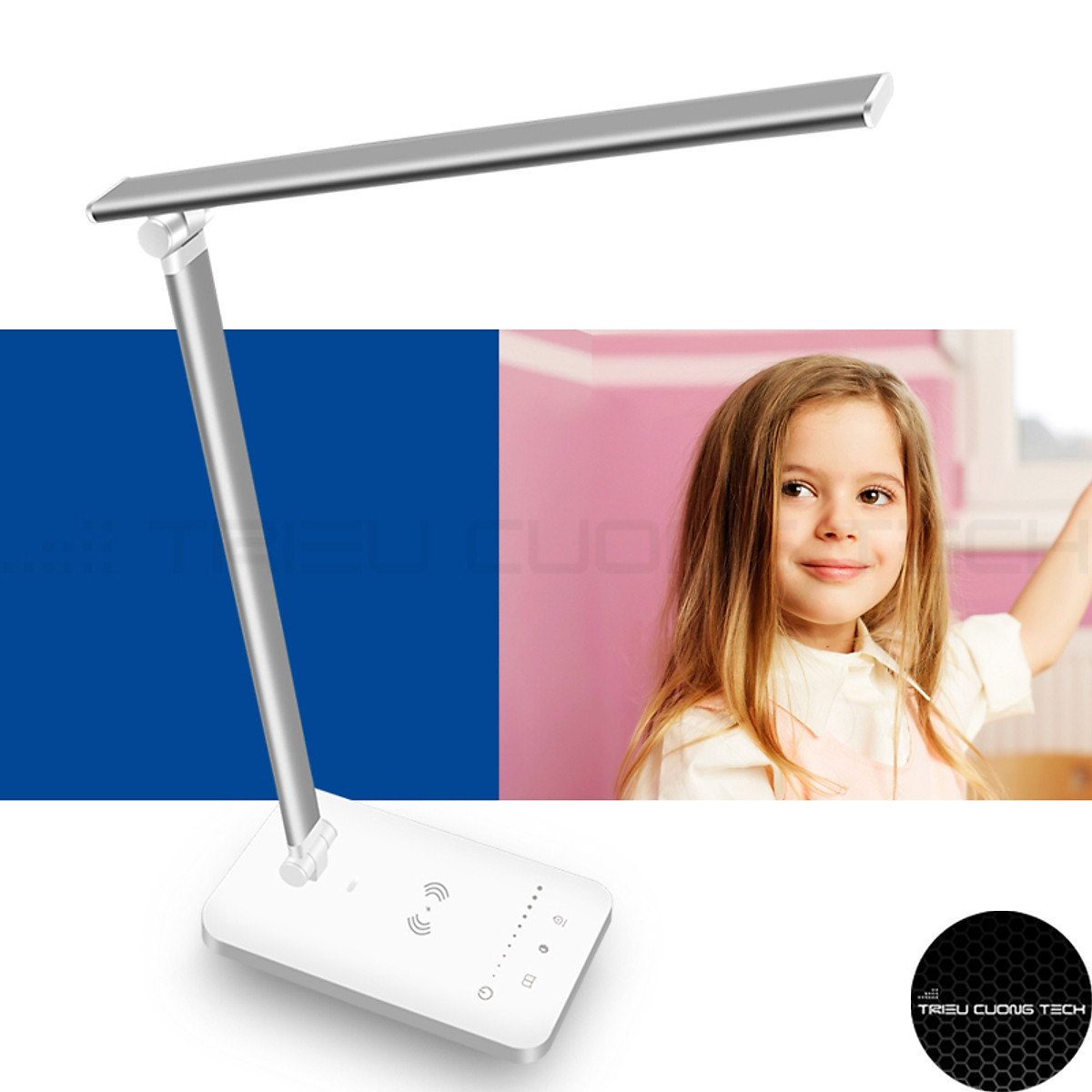 Đèn Bàn Học LED Đọc Sách Làm Việc Chống Cận Bảo Vệ Mắt - Cảm Ứng 5 Cấp Độ Điều Chỉnh - Điều Chỉnh Vùng Sáng - Gấp Gọn Tiện Lợi