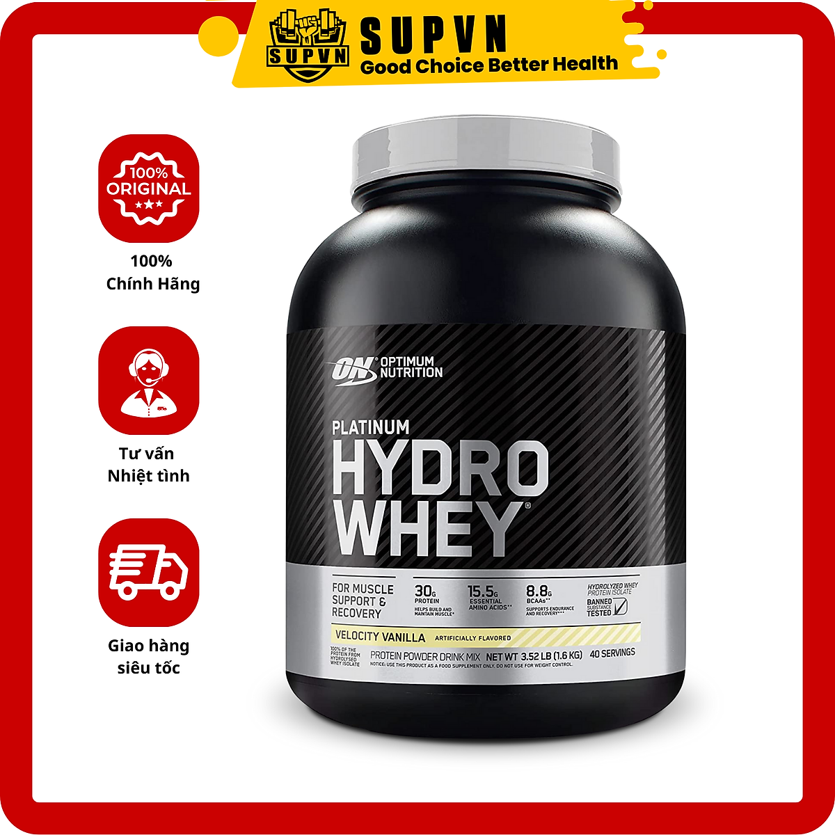 Platinum Hydro Whey 3.5lbs Dòng Whey Hydrolyzed Tinh Khiết Chính Hãng ON