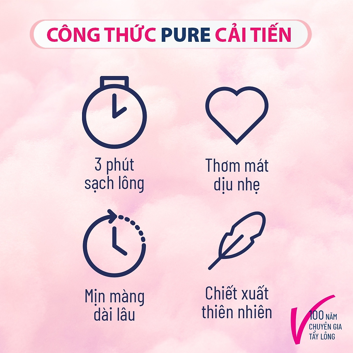 Kem tẩy lông Veet Pure cho da thường 50g, công thức cải tiến