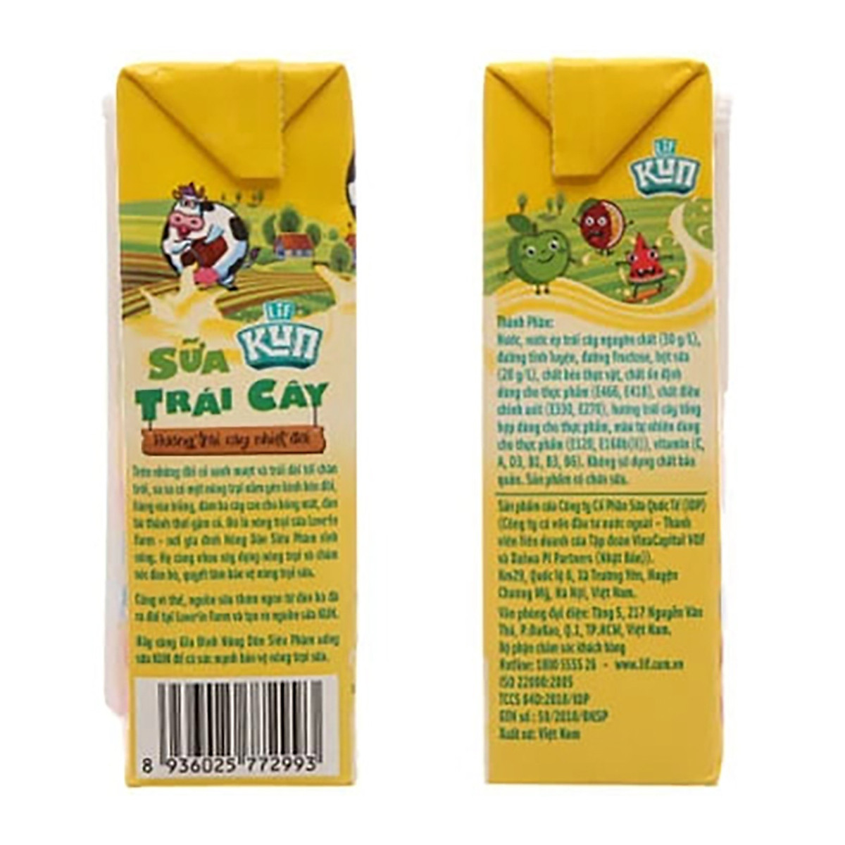 Thùng 48 hộp Sữa trái cây nhiệt đới KUN 110ml/hộp