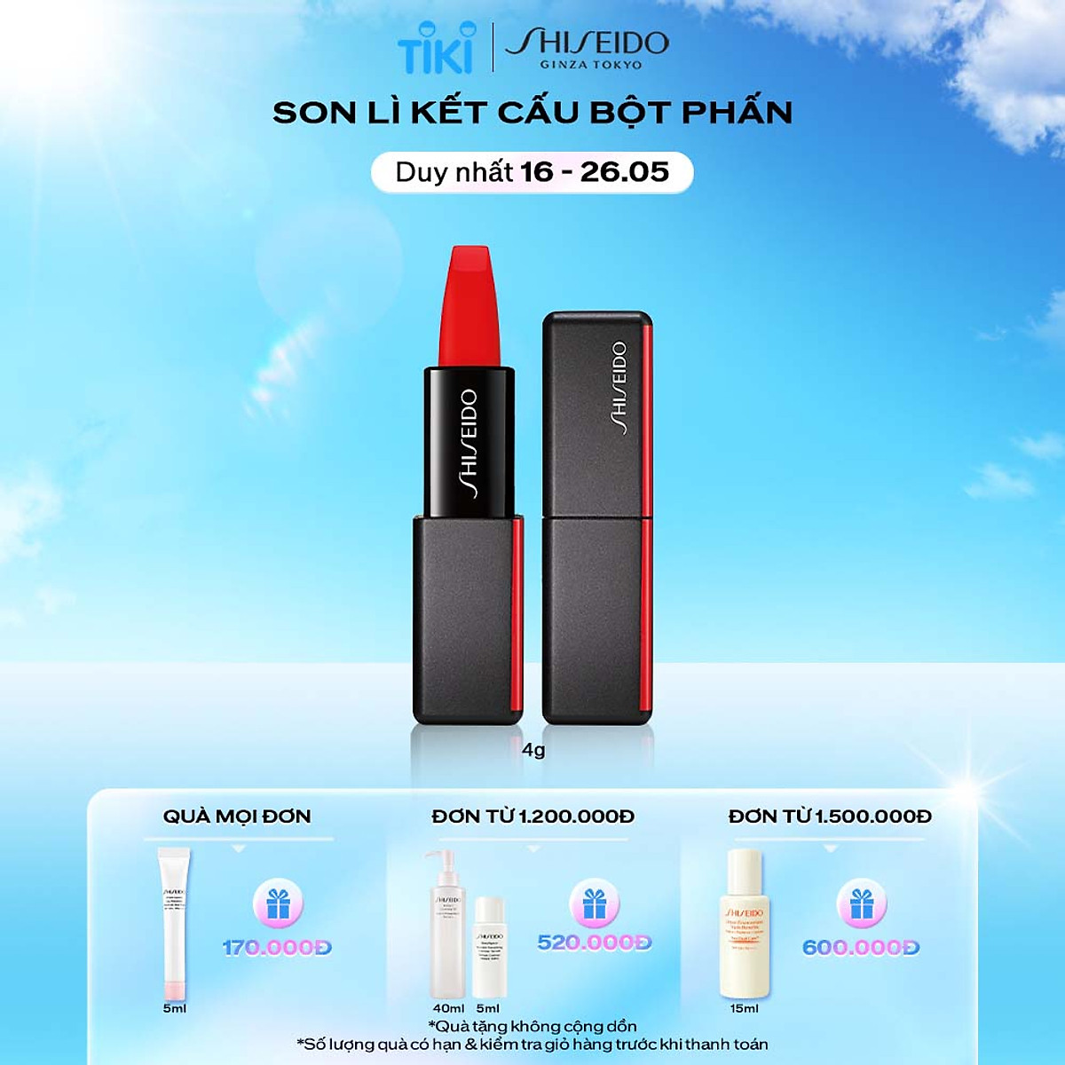 Son Lì Kết Cấu Bột Phấn Shiseido Modernmatte Powder Lipstick (4g)