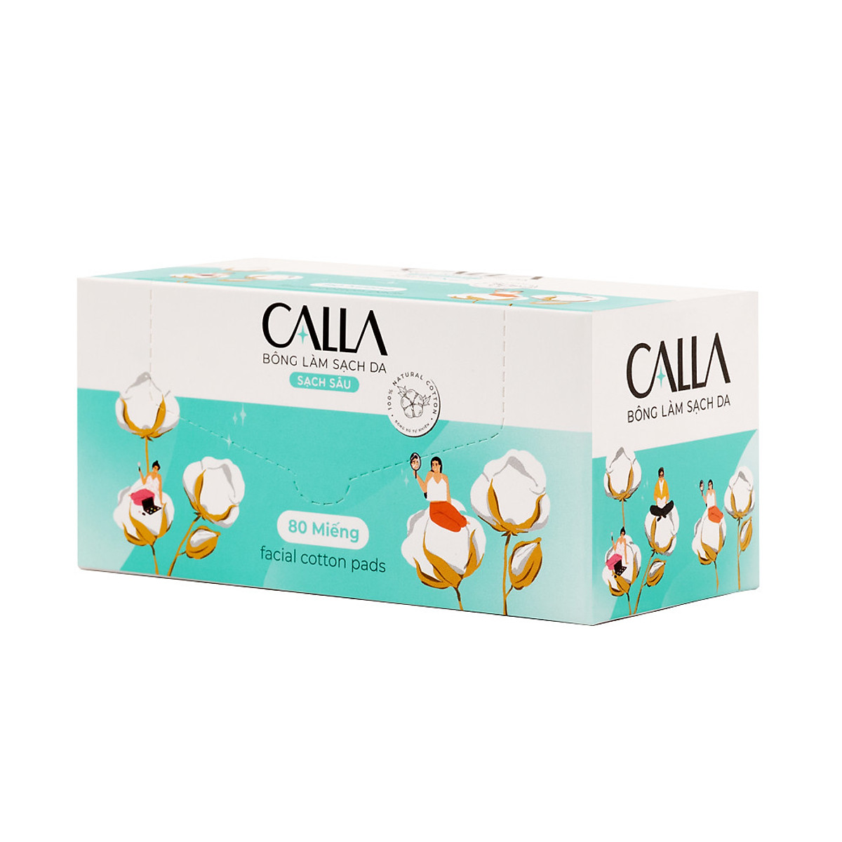 Bông tẩy trang Bạch Tuyết Calla (80 miếng/hộp)