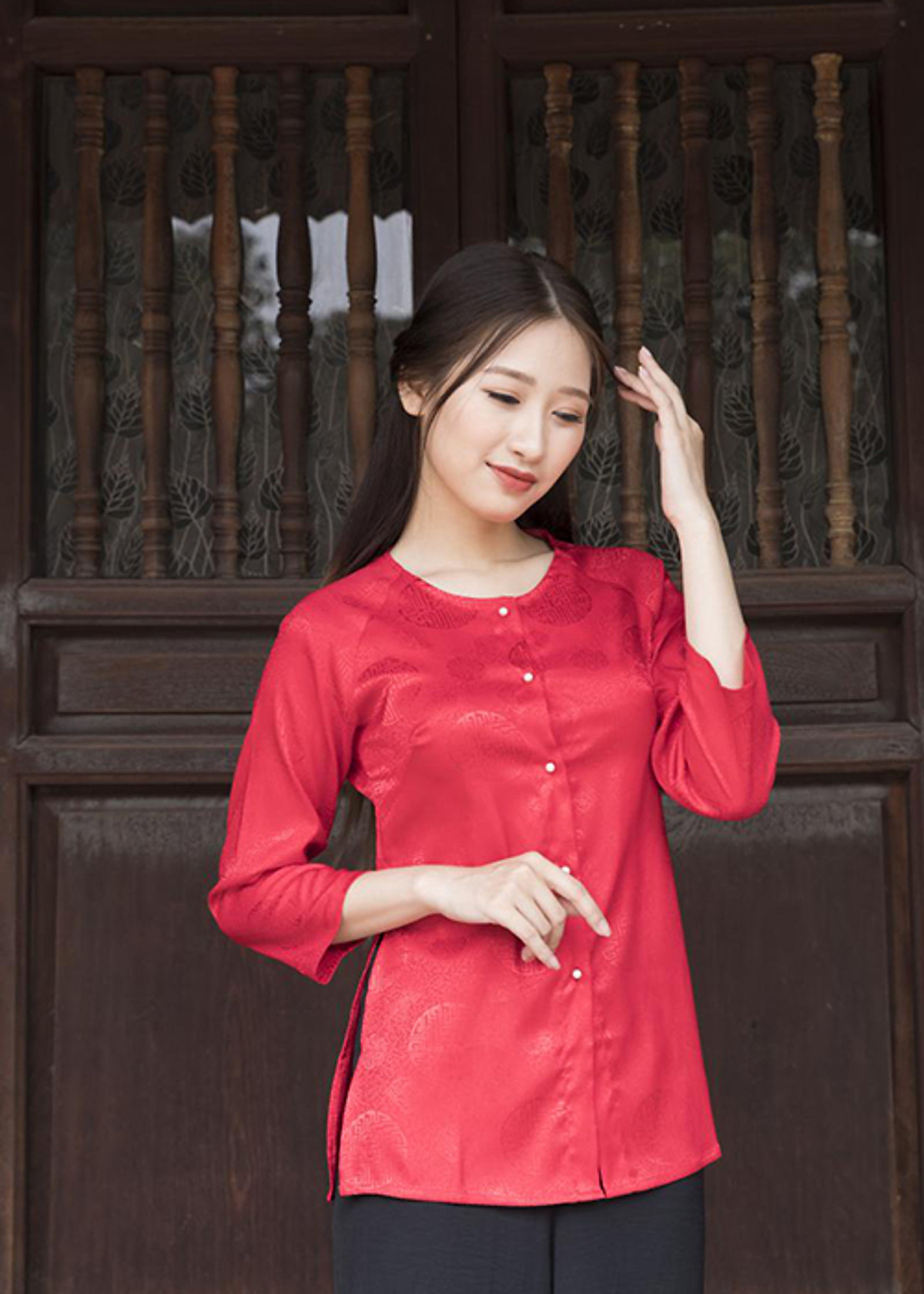 Mua Áo Bà Ba Màu Pink Red - M tại FKARO FASHION Mua Áo Bà Ba Màu Pink Red - M Tại Fkaro Fashion