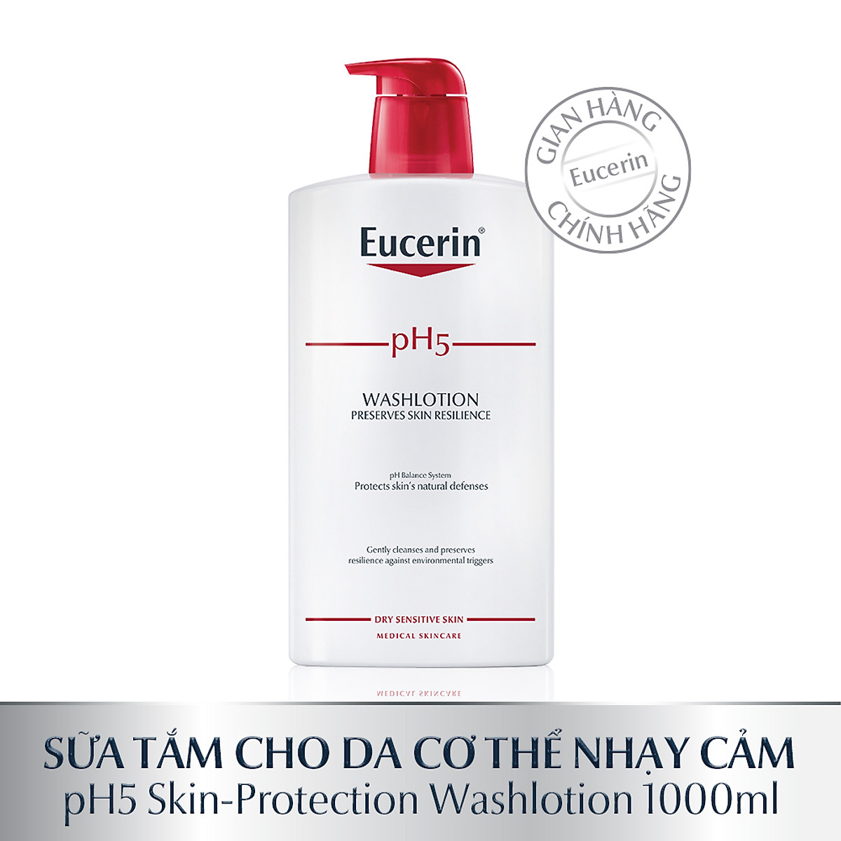Sữa tắm cho da nhạy cảm Eucerin pH5 Washlotion 1000ml