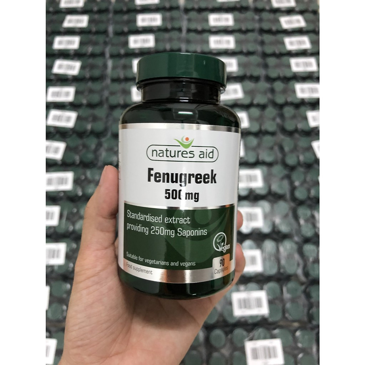 Viên uống lợi sữa chiết xuất cỏ Cà Ri Natures Aid Fenugreek chính hãng Anh 90 viên