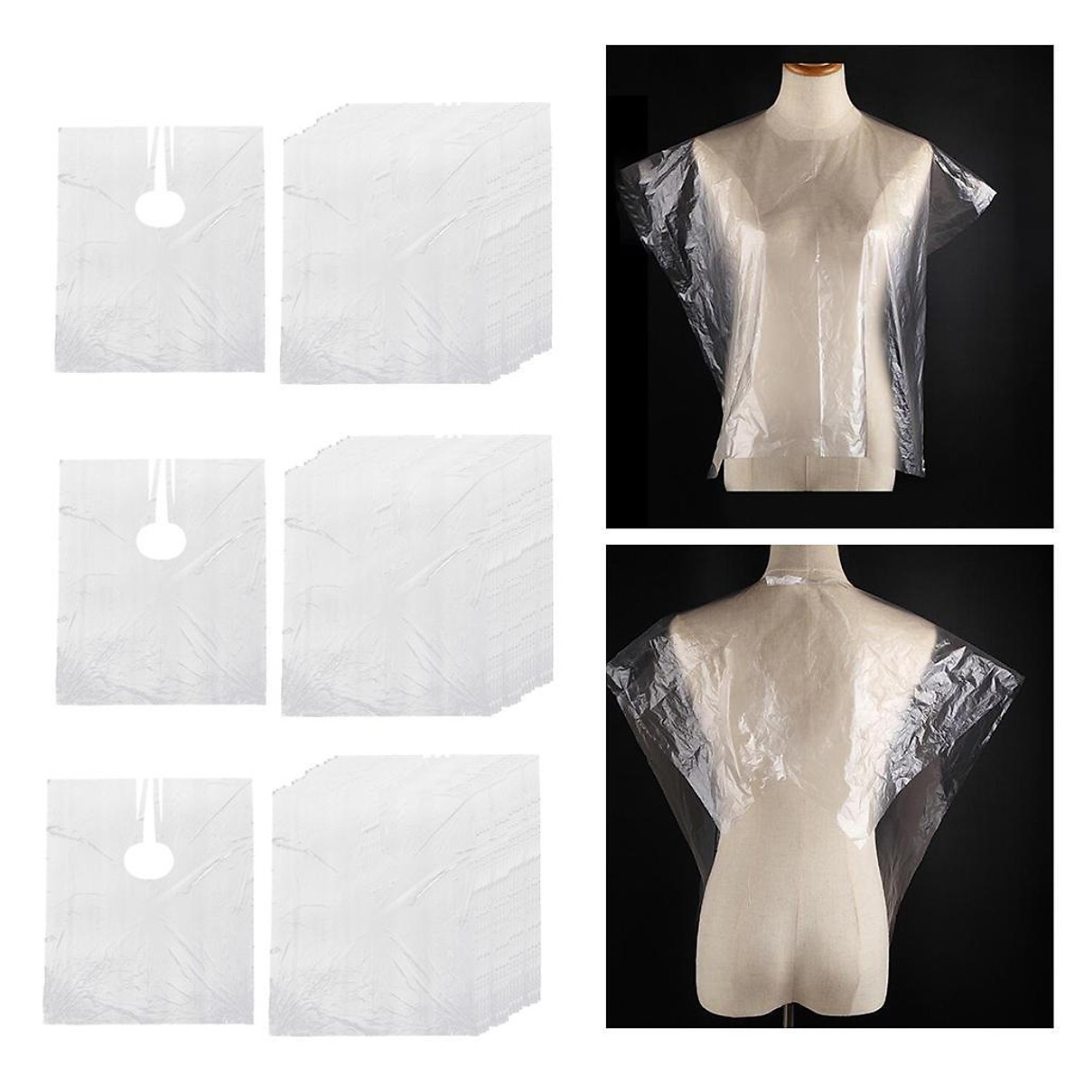 150x PE Disposable Hair Cutting Cape Gown Stylist Styling Capes Cloth Gowns 150x PE Disposable Hair Cutting Cape Gown Stylist Styling Capes Cloth Gowns
