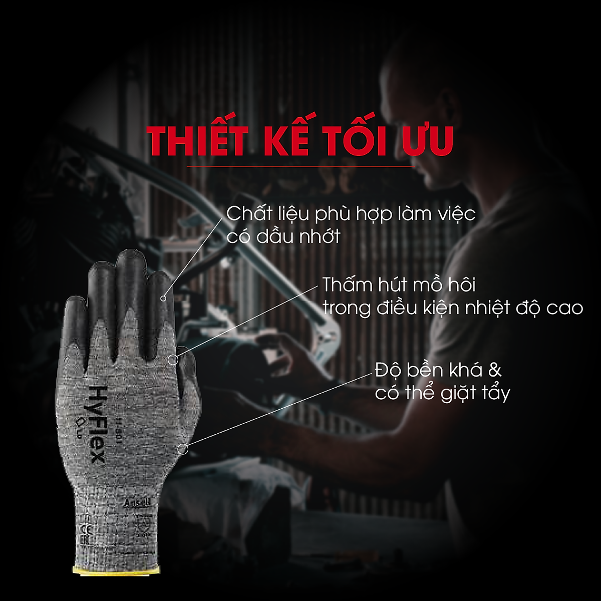 Găng tay làm vườn - Găng Tay Chống Cắt Ansell 11-801 Cấp Độ 1 - Chống Đâm Xuyên, Giặt Và Tái Sử Dụng
