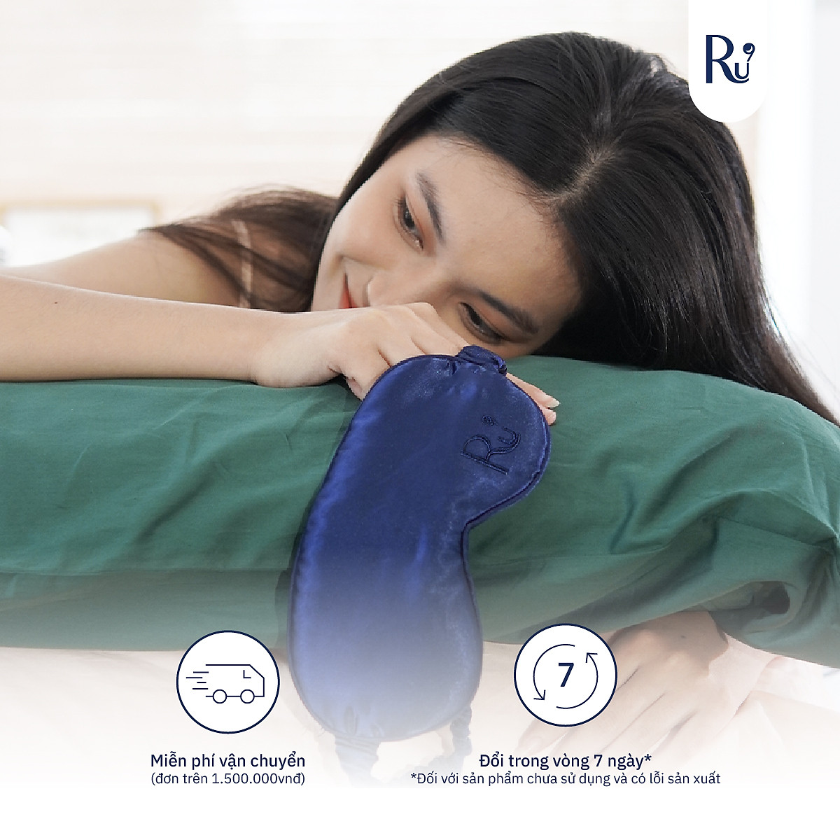 Bộ Bịt Mắt Cao Cấp Ru9 - Chất Liệu Sateen Sang Trọng, Thoáng Mát | Giúp Thoải Mái Dễ Ngủ | Bao Gồm 2 Set