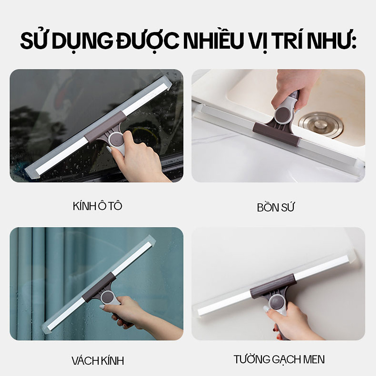 Cây Gạt Nước Sàn Nhà KITIMOP G50 - Chổi Gạt Nước Silicon, Cây Quét Đẩy Nước Nhà Tắm, Nhà Vệ Sinh