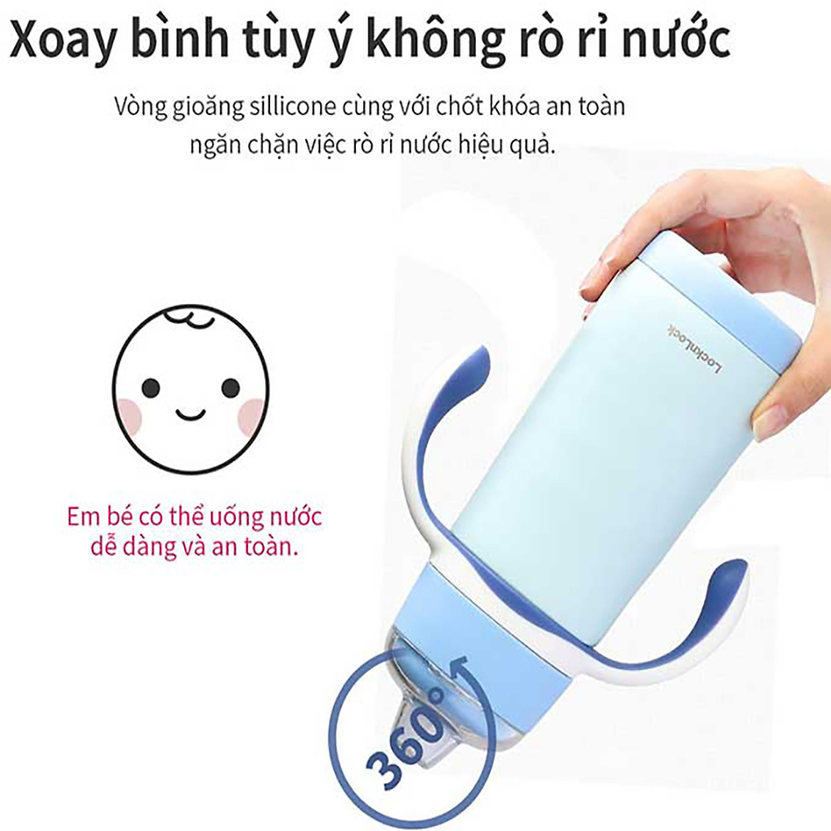Bình giữ nhiệt cho trẻ em LocknLock Cozy Kids Straw Tumbler LHC4236 330ml