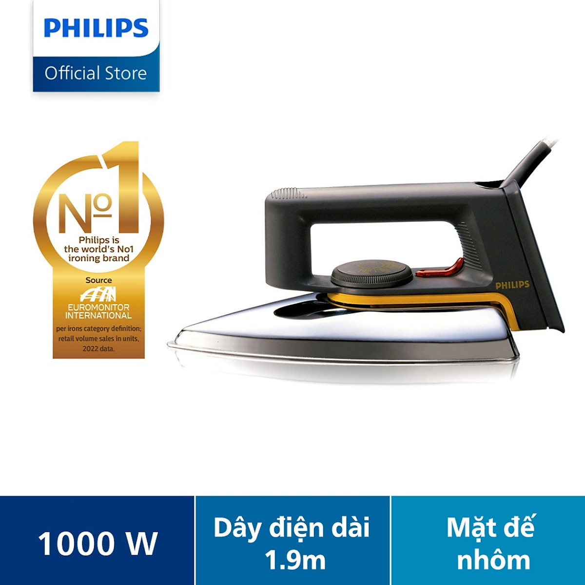 Bàn ủi khô Philips HD1172/01- HÀNG CHÍNH HÃNG