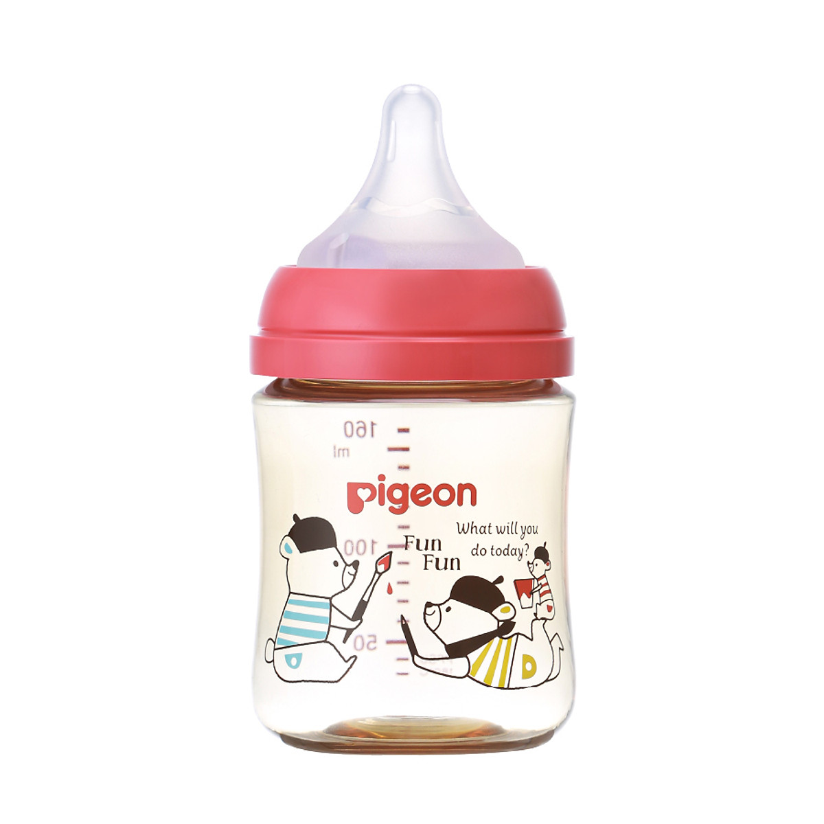 Bình sữa Pigeon nhựa PPSU Plus thế hệ III phiên bản Nhật hình Gấu 160ml/240ml