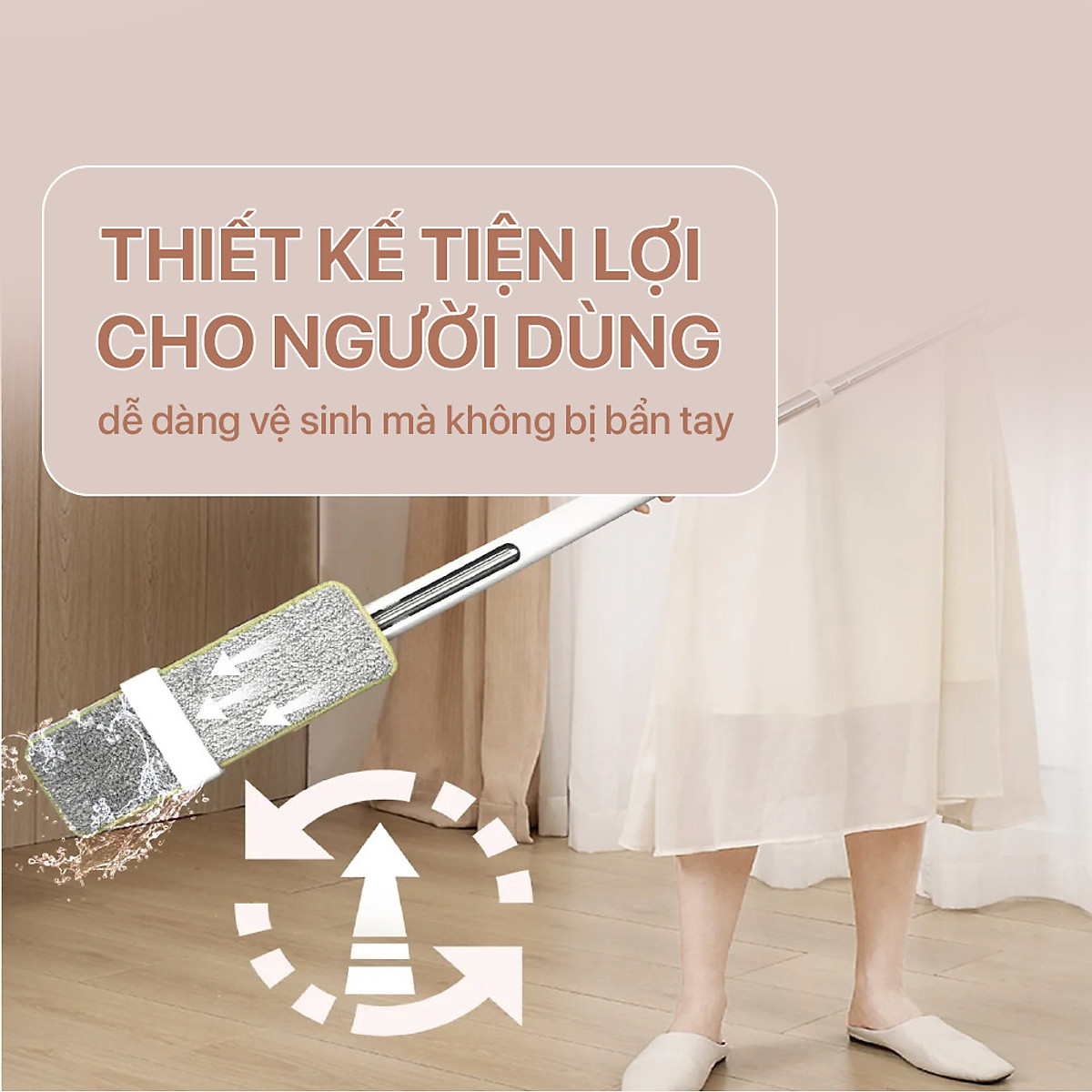 Cây lau nhà tự vắt thông minh sợi microfiber