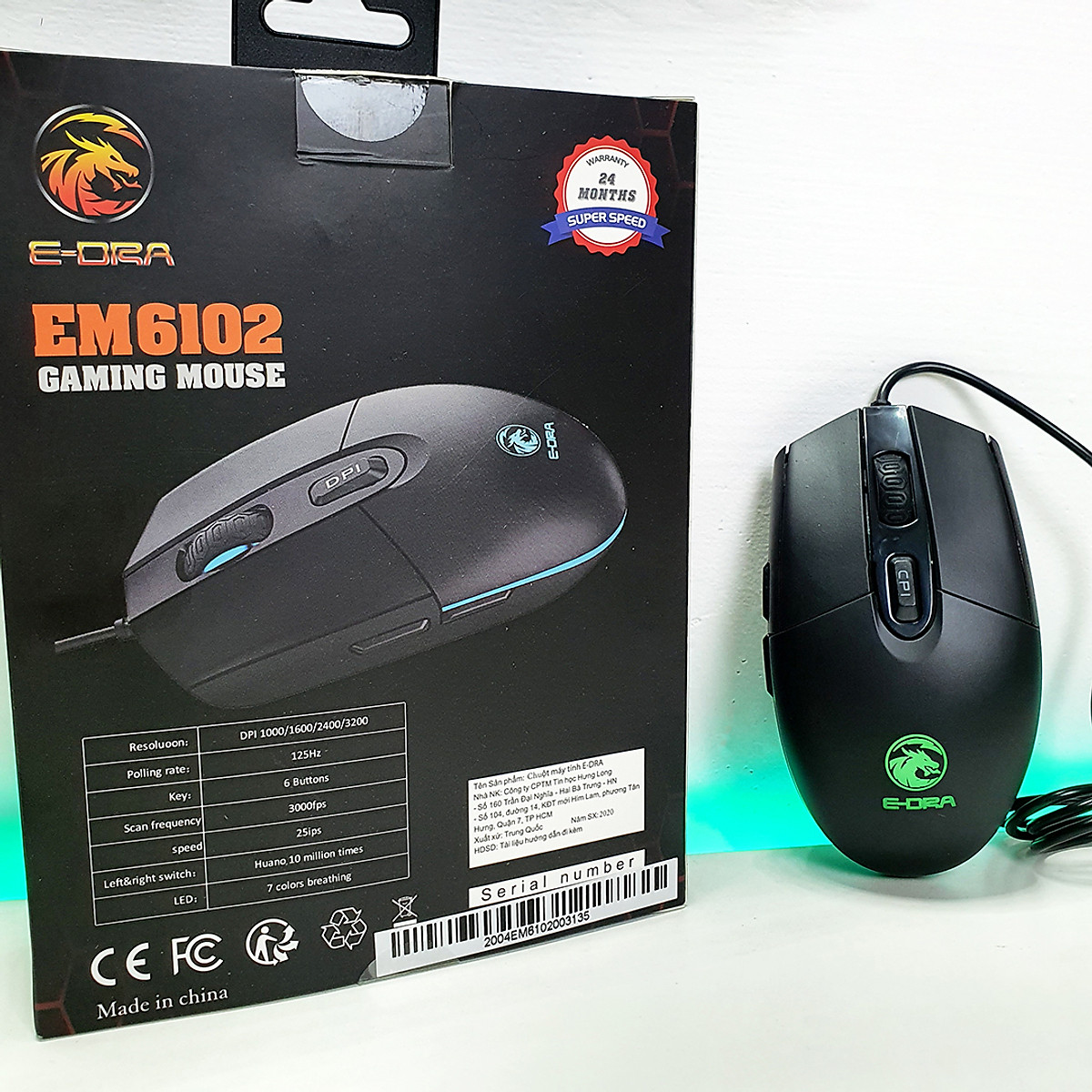 Chuột chơi game E-Dra EM6102 - Hàng chính hãng