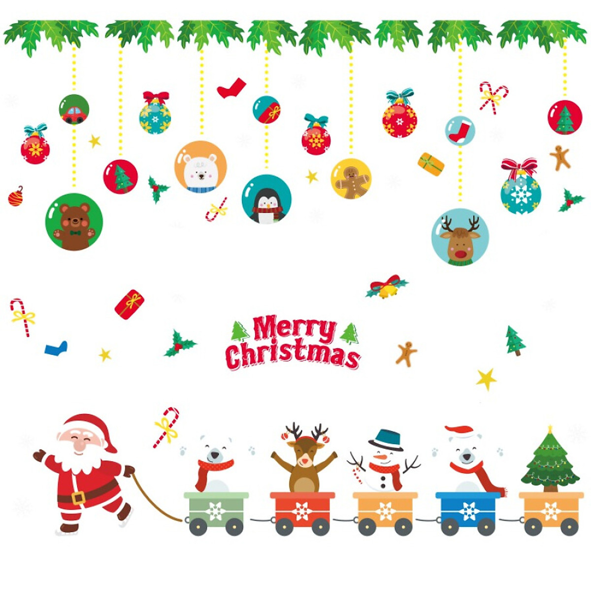 Mua Cartoon Christmas Window Stickers DIY Winter Wall Stickers Kids Room  Christmas Decorations for Home New Year Stickers