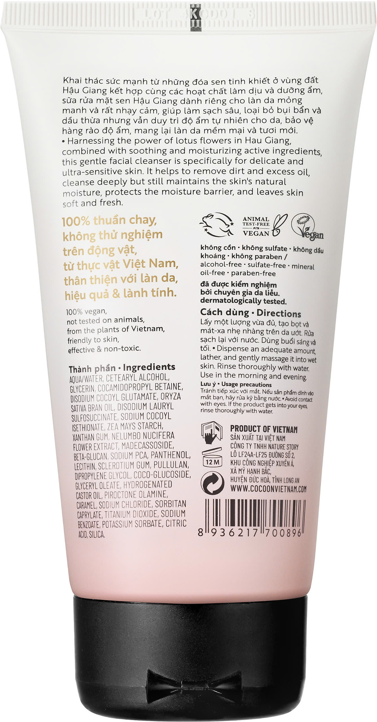 Sữa Rửa Mặt Sen Hậu Giang 140ml