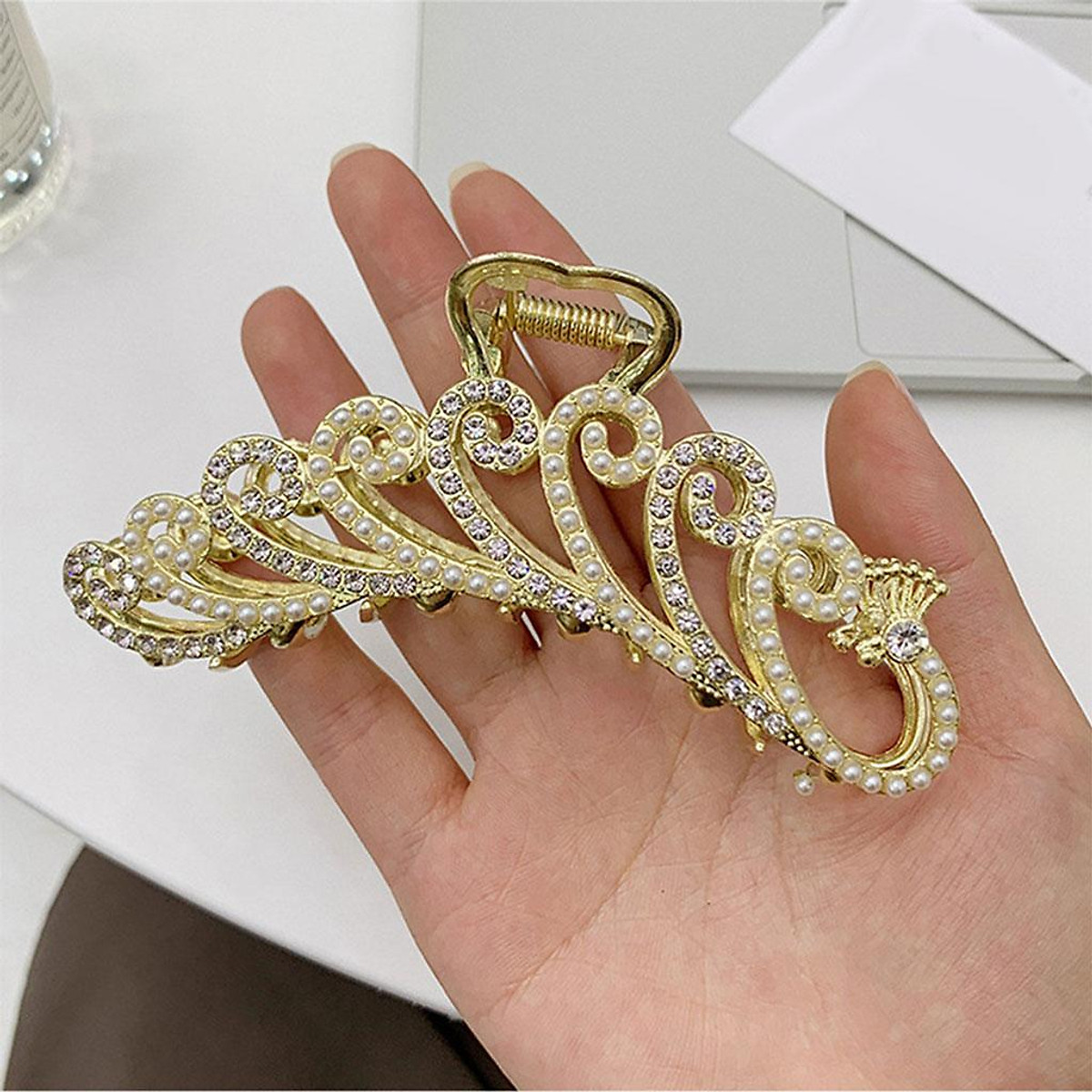 Rhinestone U Shaped Hairpin Simple Modern Rhinestone Metal - Temu