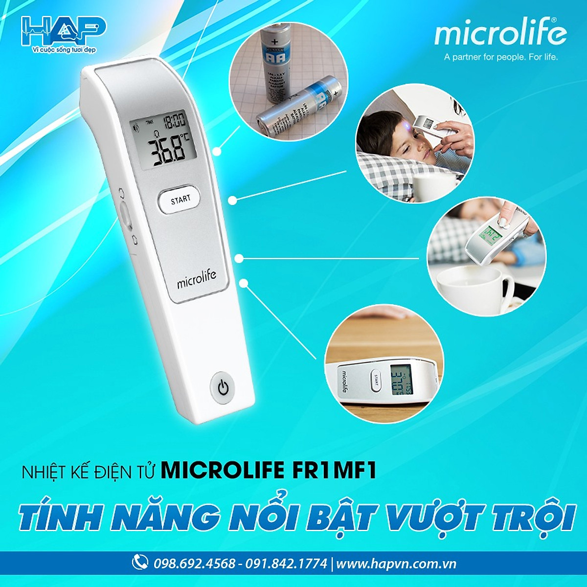 Nhiệt kế hồng ngoại đo trán Microlife FR1MF1 - Thương Hiệu Thụy Sĩ