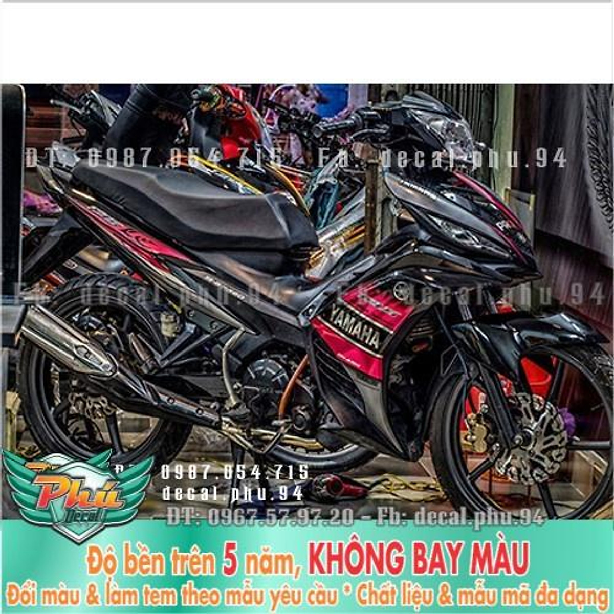 Mua Tem rời Crom EX 135 LC đen hồng 2 1 tại Tem Xe Đẹp