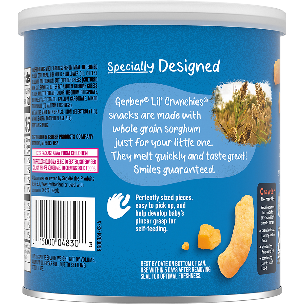 Thực Phẩm Bổ Sung Bánh Ăn Dặm Gerber Lil's Crunchies vị Phô Mai Mild Cheddar 42g dành cho trẻ trên 8 tháng tuổi