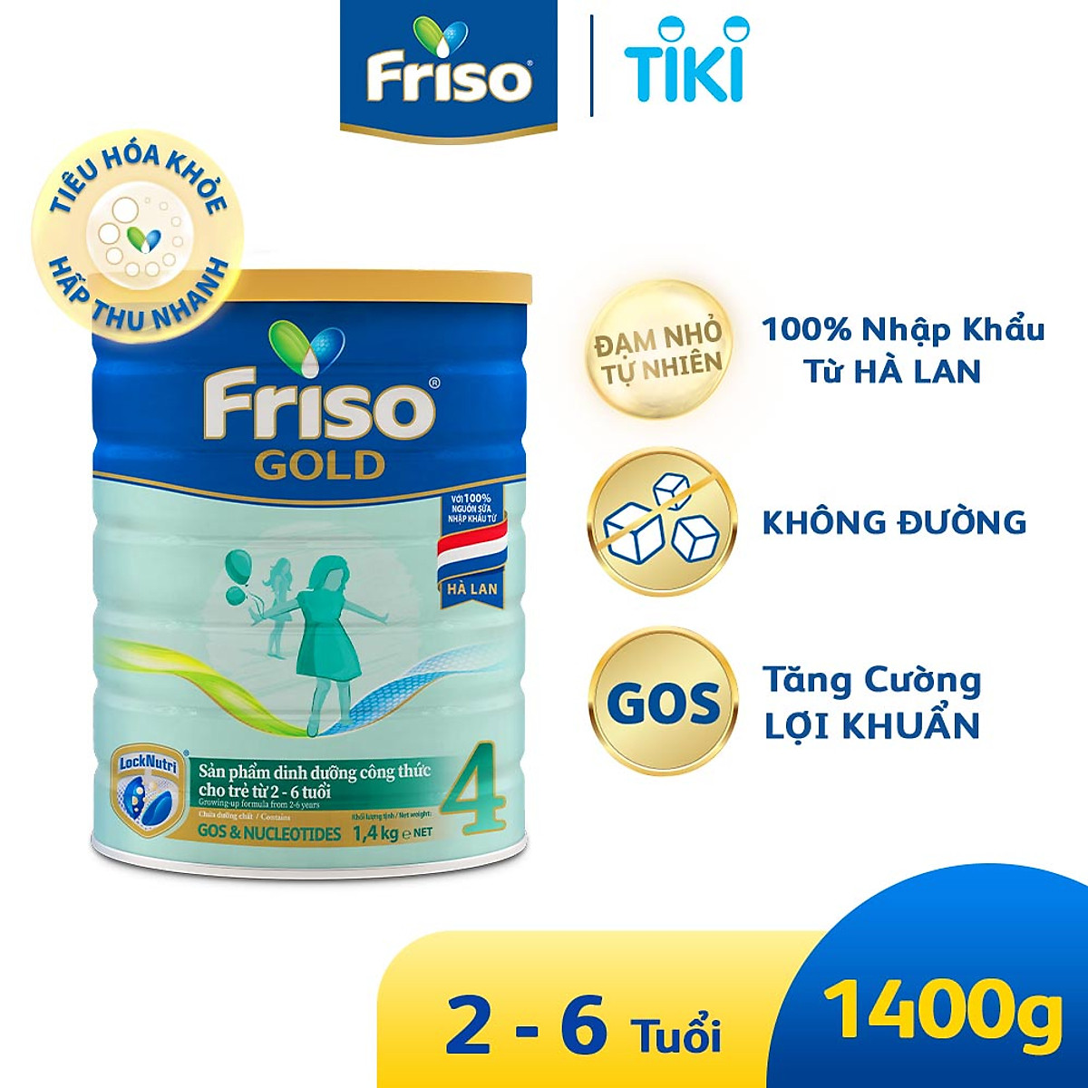 Sữa Bột Friso Gold 4 1400g (Dành Cho Trẻ Từ 2 - 6 Tuổi)