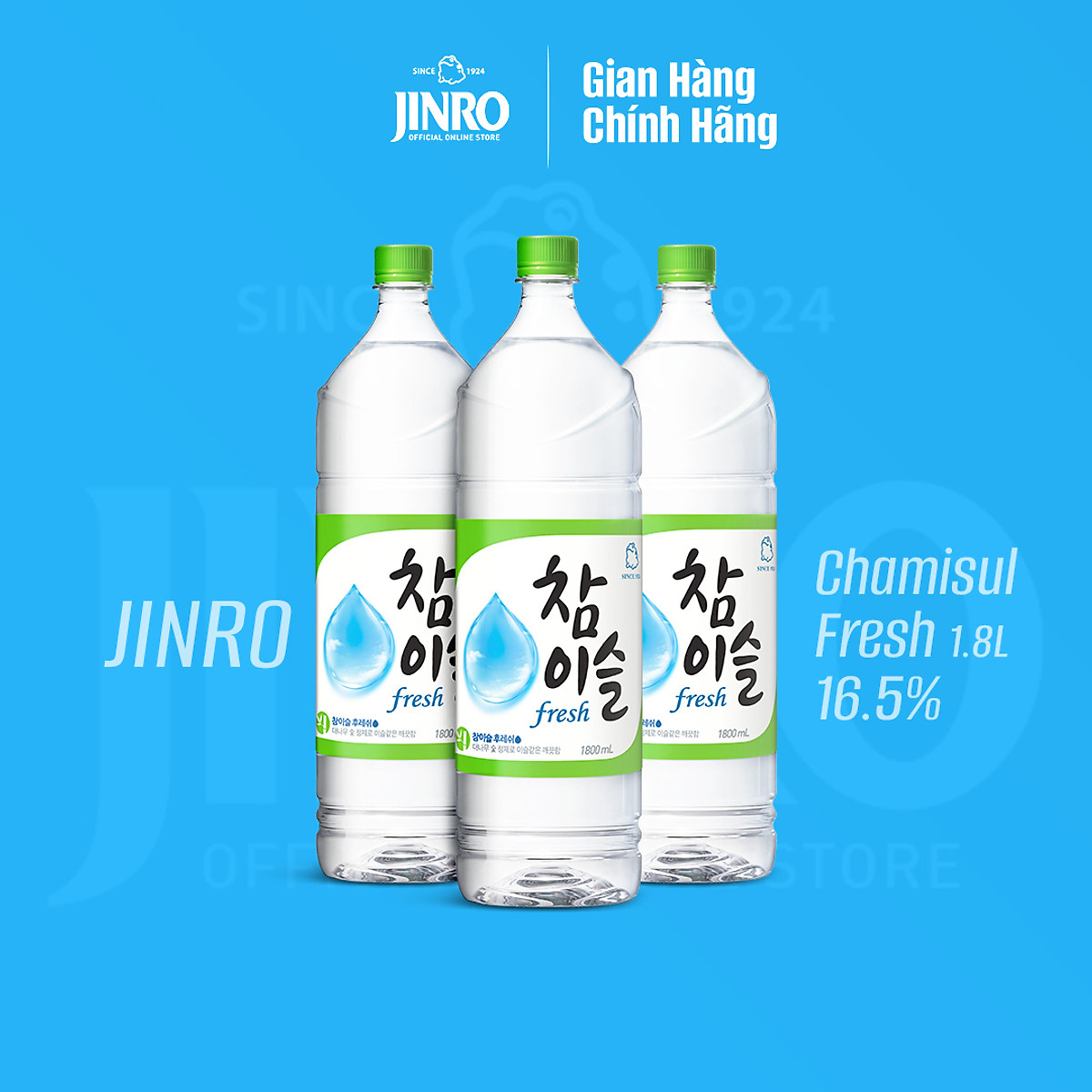 Soju Hàn Quốc JINRO CHAMISUL FRESH 1.8L 16%