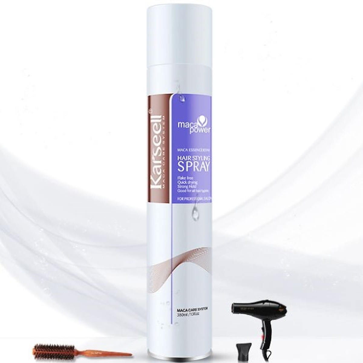 Gôm xịt tóc giữ nếp cứng Karseell Maca Essence Hair Styling spray 380ml