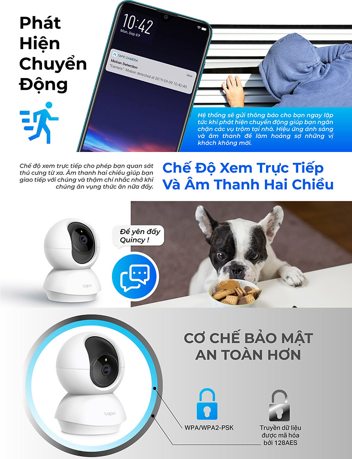 Camera IP Wifi TP-Link Tapo C200 Full HD 1080P Giám sát An Ninh - Hàng Chính Hãng