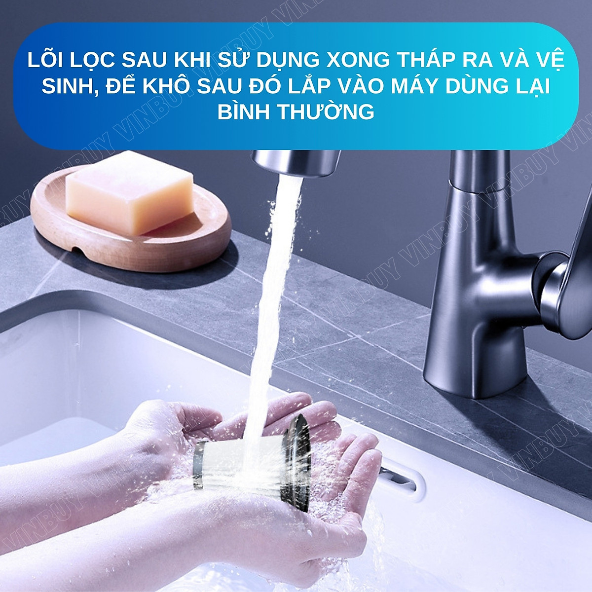 Máy hút bụi cầm tay, hút bụi xe ô tô, xe hơi, giường nệm, lực hút mạnh 22000PA, pin sạc không dây - Chính hãng VinBuy