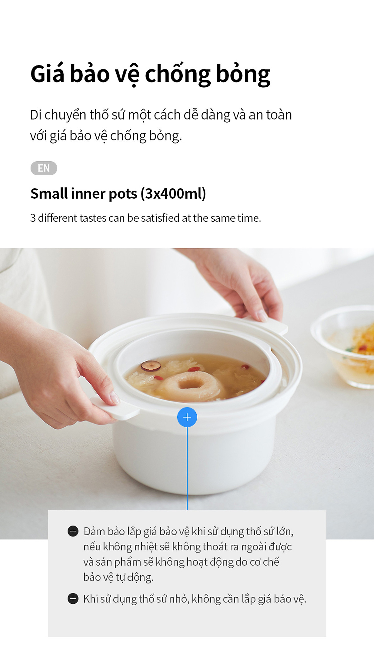 Nồi nấu chậm đa năng Locknlock EJP164IVY - Multi function slow cooker 220V, 50Hz, 350W - Dung tích 2.5L - Hàng chính hãng