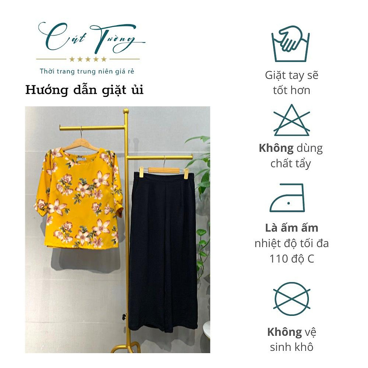 Áo kiểu trung niên Cát Tường với chất liệu lụa hàn cao cấp mềm mịn, màu sắc tươi tắn, trẻ trung, nổi bật