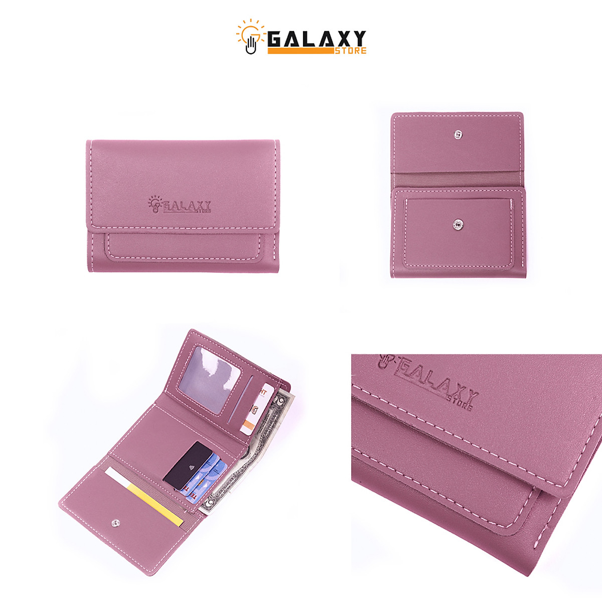 Ví Nữ Cầm Tay Gấp Gọn Để Tiền Thẻ Galaxy Store GVNUB04 - Hàng Chính Hãng