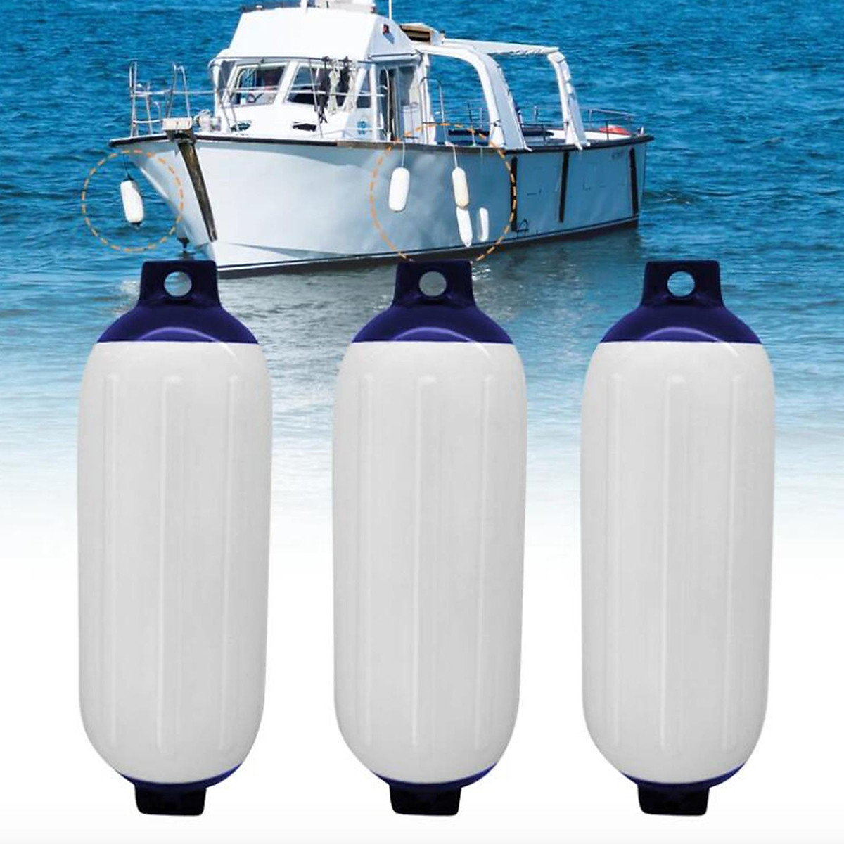 Boat Fenders, 2 Pack Marine Inflatable Boat Bumpers for Docking, 2