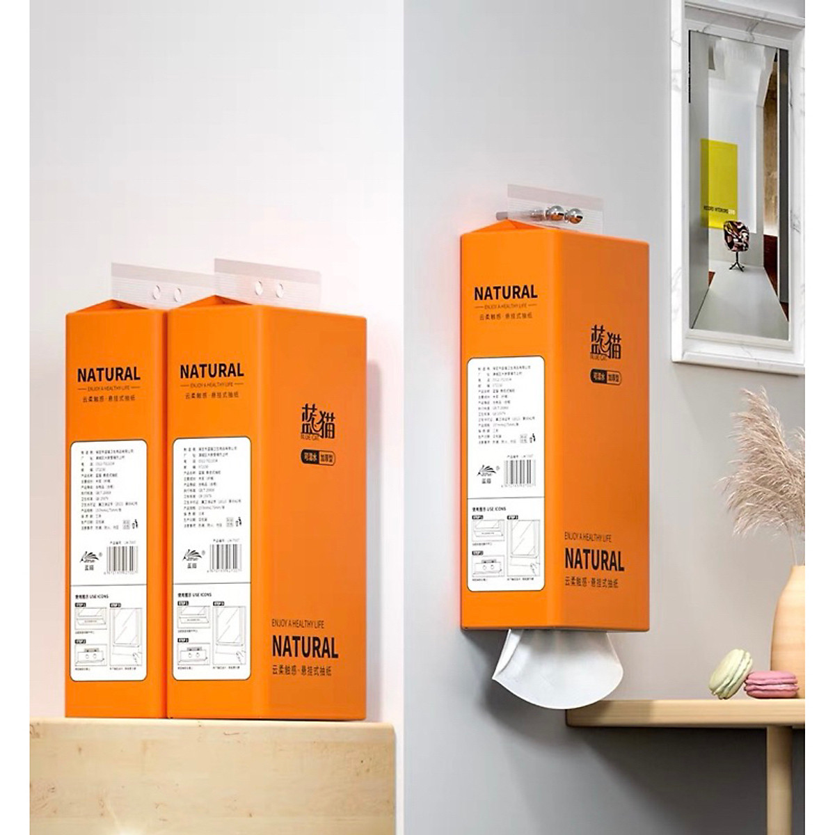 Giấy Vệ Sinh Treo Tường Nội Địa Trung Làm Từ Bột Gỗ Nguyên Sinh An Toàn Sức Khoẻ Siêu Tiện Lợi