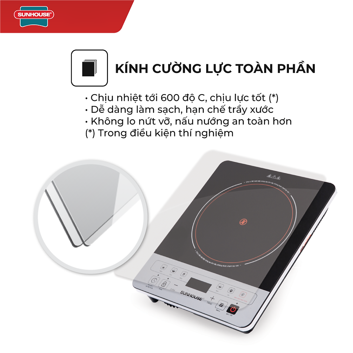 Bếp Hồng Ngoại Cảm Ứng Sunhouse SHD6005 (Kèm Vỉ Nướng) - Hàng chính hãng
