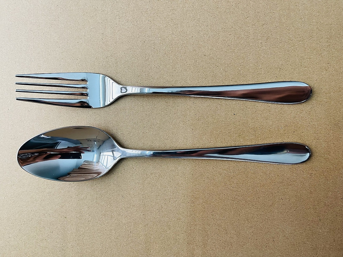 Sét 2 Muỗng Nĩa Inox Cán Bầu [ Thép Không Gỉ ] - Đũa, muỗng, nĩa