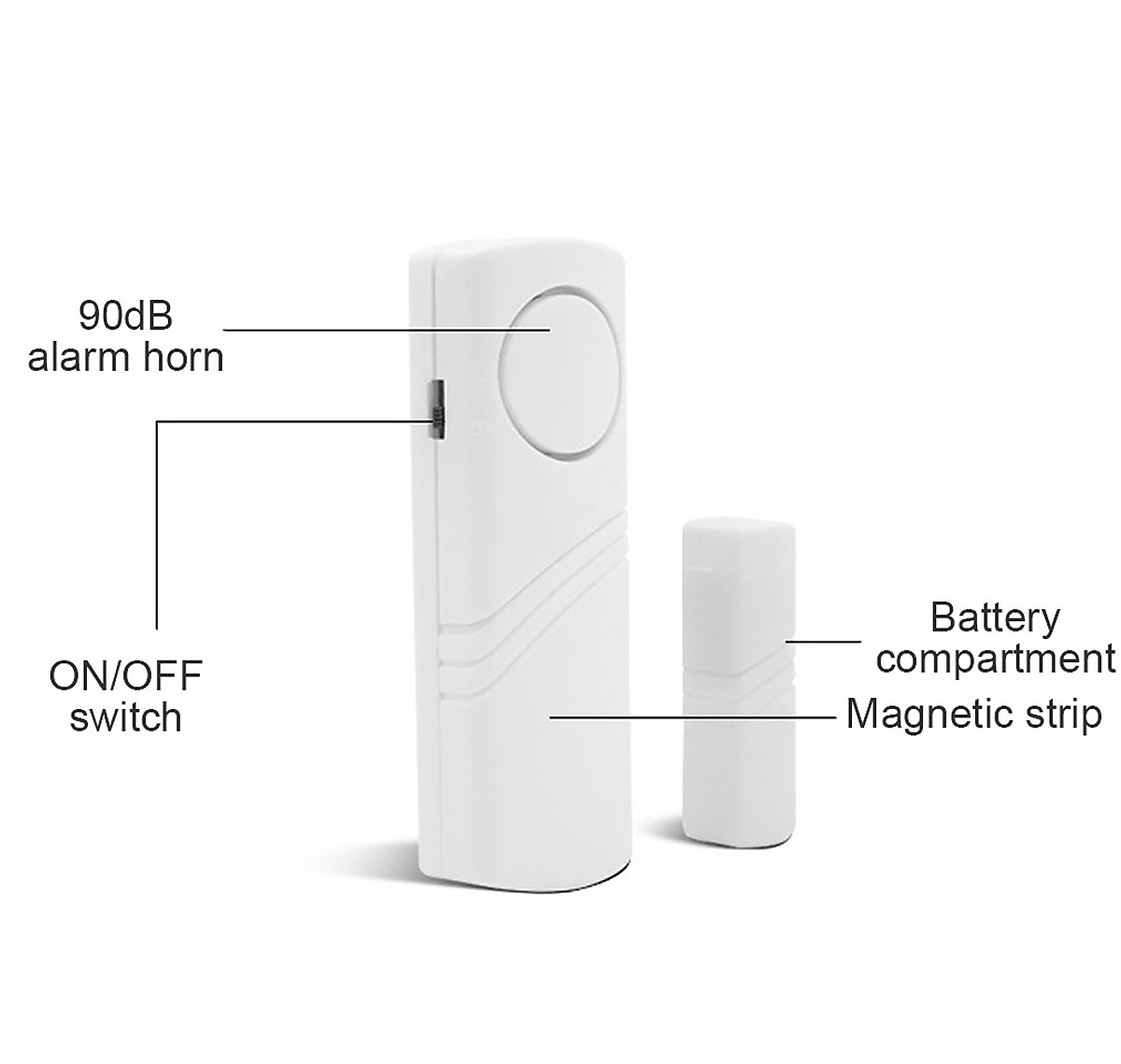 Chuông báo động chống trộm gắn cửa không dây cảm ứng từ, kêu to có công tắc, Chất lượng cao, bền bỉ - Hàng chính hãng