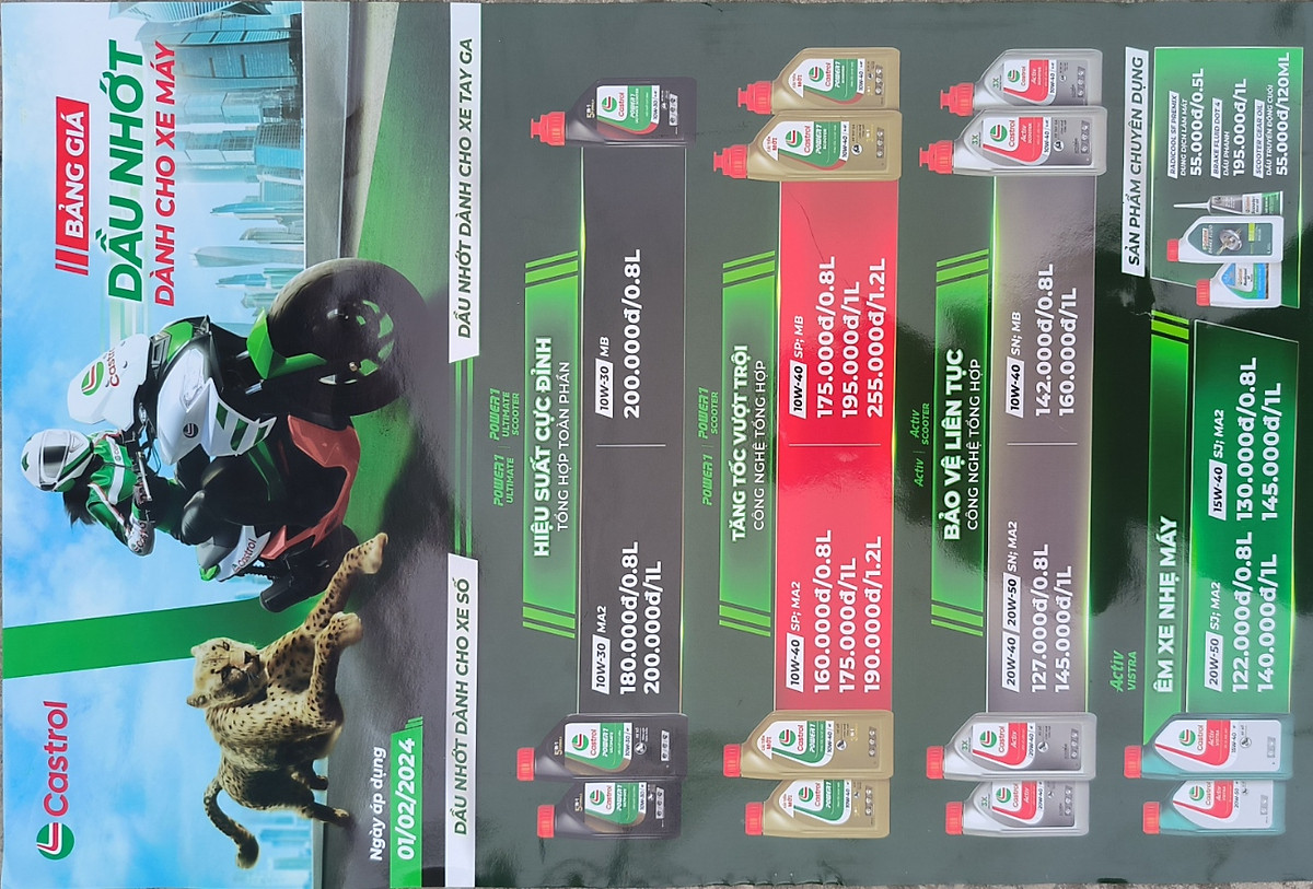 Dầu nhớt xe tay ga Castrol Power 1 Scooter 0,8L (800ML)