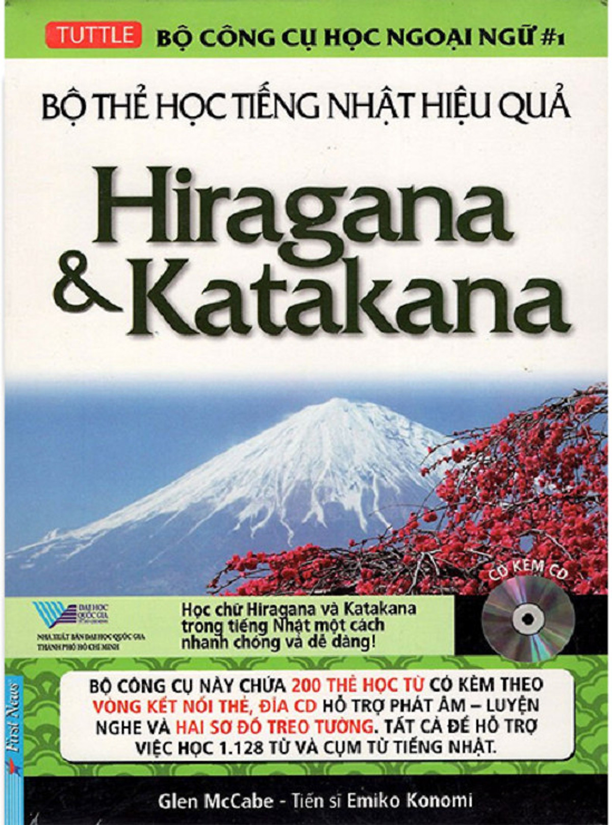 Bộ sách Luyện tập viết chữ Hiragana và Katakana căn bản. Hộp Flash Cards - HIRAGANA & KATAKANA (200 Thẻ + 1 CD)