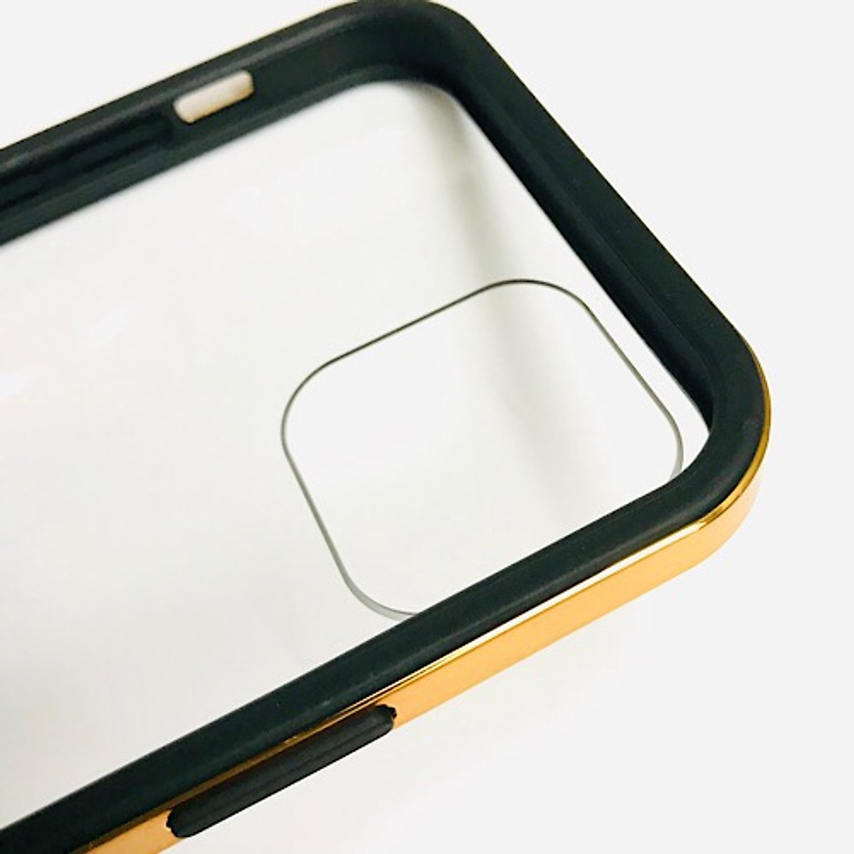 Ốp lưng cho iPhone 12 Pro Max (6.7) hiệu KeepHone viền Gold Tpu Pc trong suốt (Không ố màu) - Hàng nhập khẩu