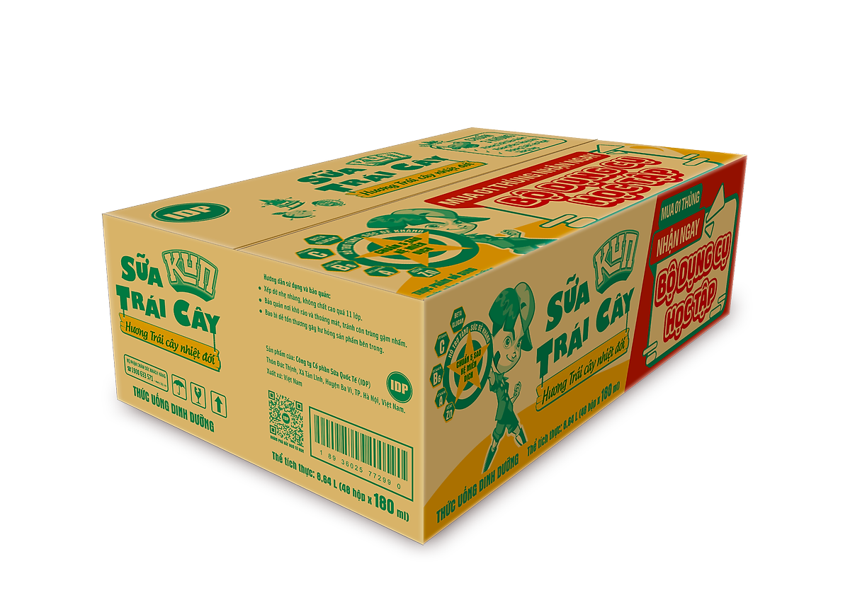 Thùng 48 Hộp Sữa Trái Cây Hương Trái Cây KUN 180ml/hộp(thẻ cào)