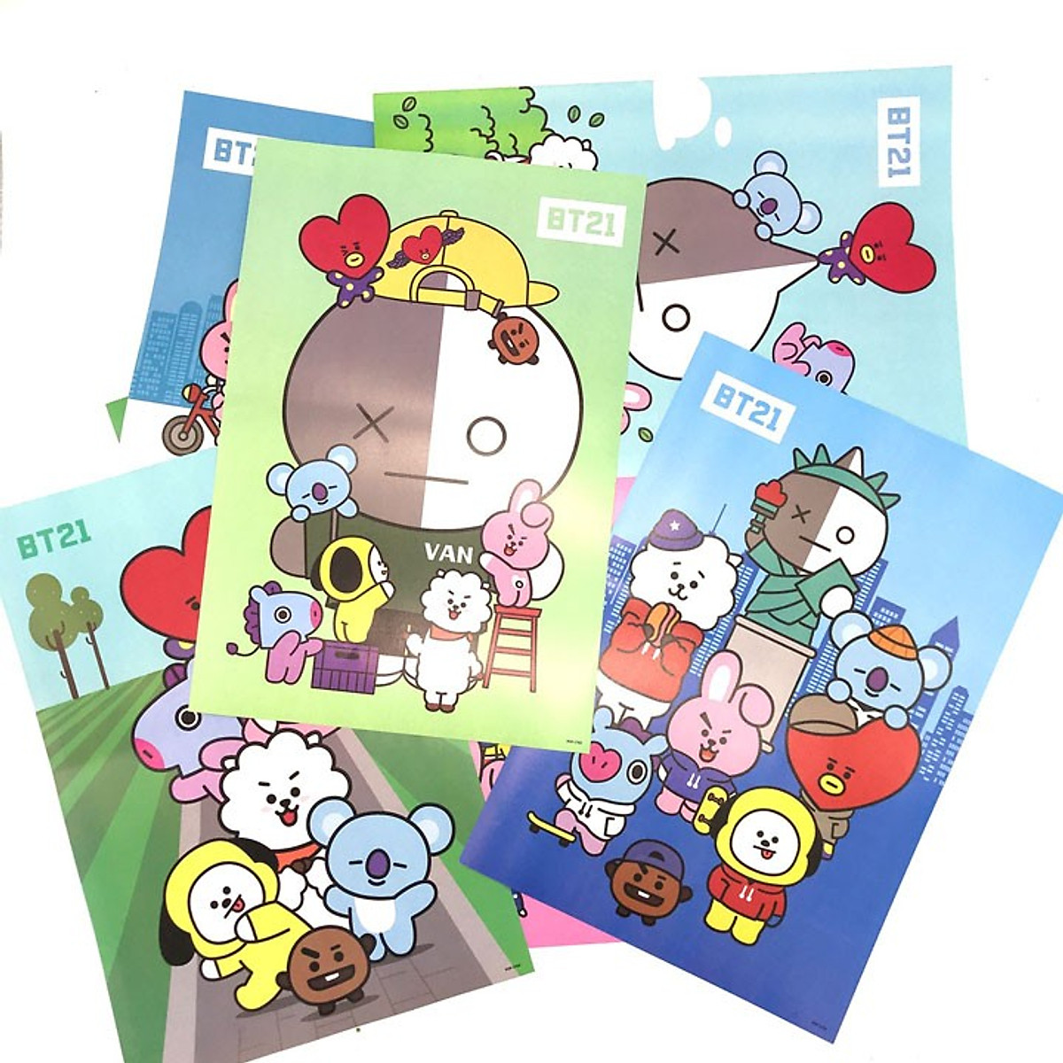 Tranh Tô Màu Số Hóa BTS BT21 Căng Khung Sẵn 20x20cm 25x25cm 40x40cm Có Sẵn  Mới Về Mẫu Mới