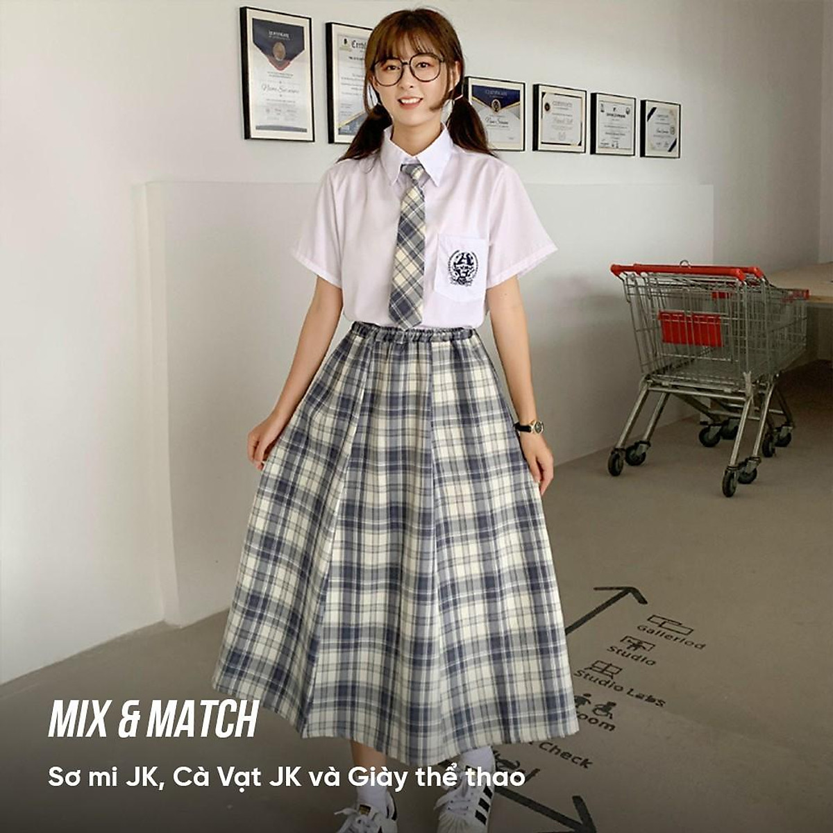 Váy Xếp Ly Váy JK Váy Caro Đồng Phục Màu Đen Mẫu Cơ Bản Váy Dài Không Tốt  Màu Trơn Chân Váy Màu Tím Than Cỡ Lớn  Lazadavn