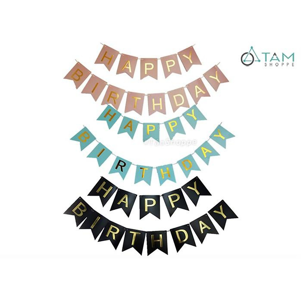 Dây Chữ Happy Birthday Bằng Giấy Ép Kim Vàng Pa-Dchpbd-01 - Hồng | Tâm Tâm Nguyễn Shop | Tiki